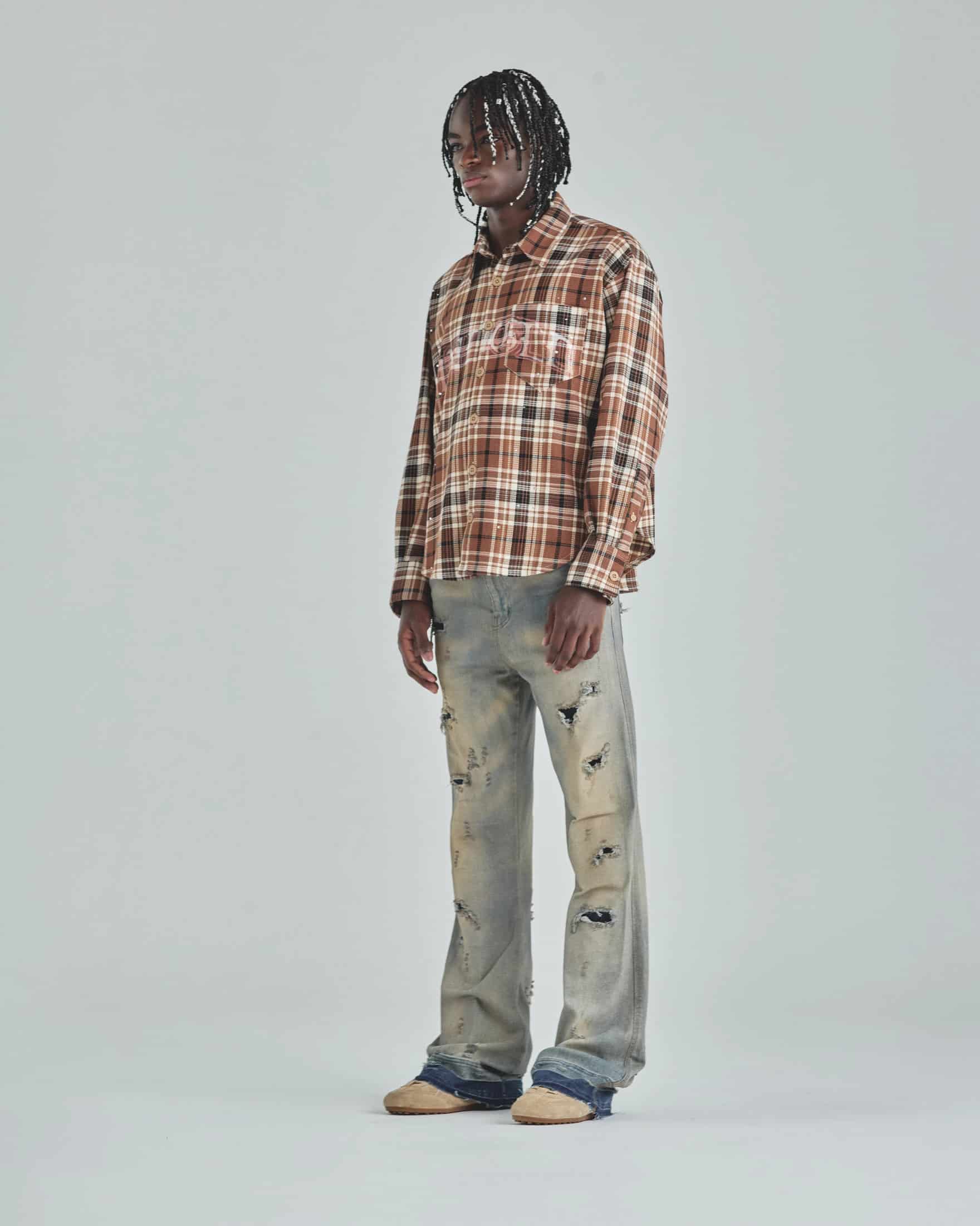 Act 1 Faith Flannel Shirt Plaid Brown - miniatura 5
