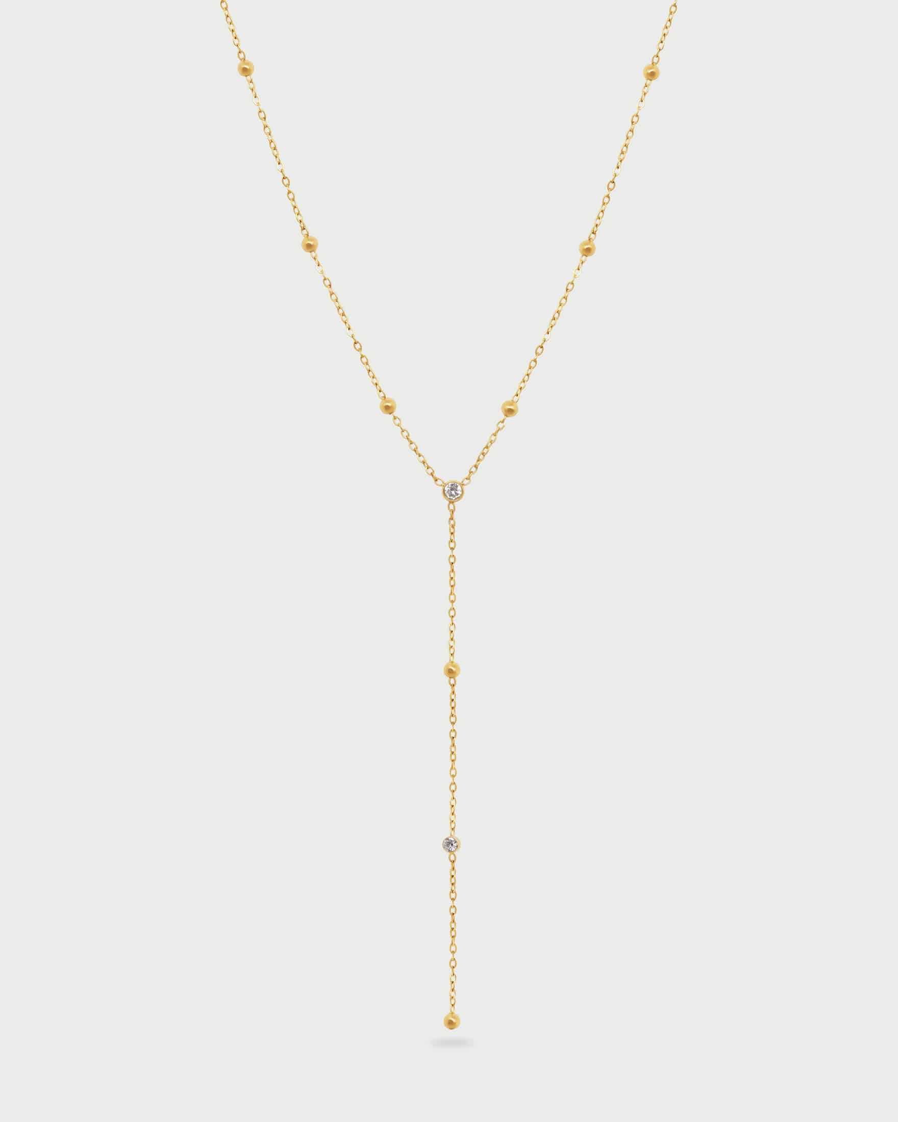 Collar Largo Esferas Oro - miniatura 3