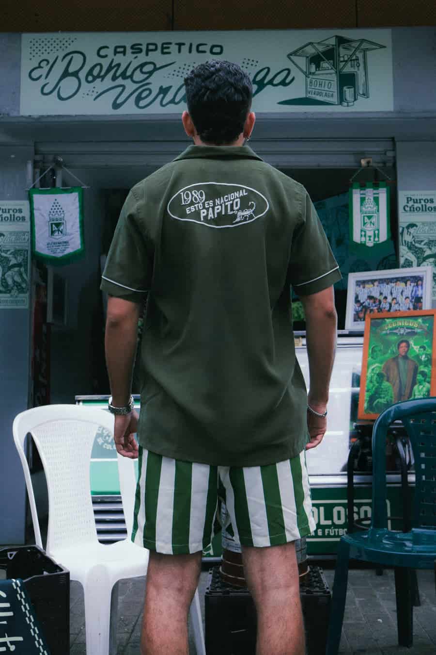 PANTALONETA RAYAS VERDE/BLANCO AN BOHIO - miniatura 2