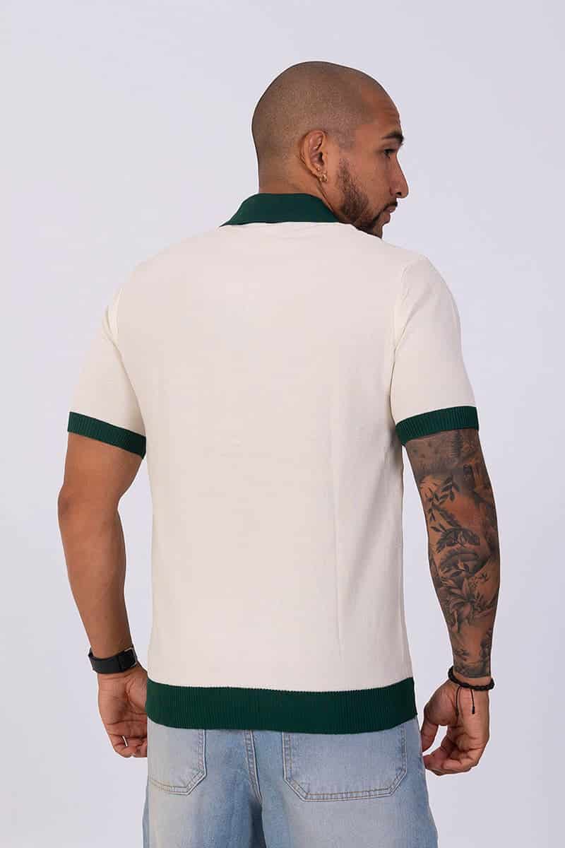 Polo textura verde cierre - miniatura 3