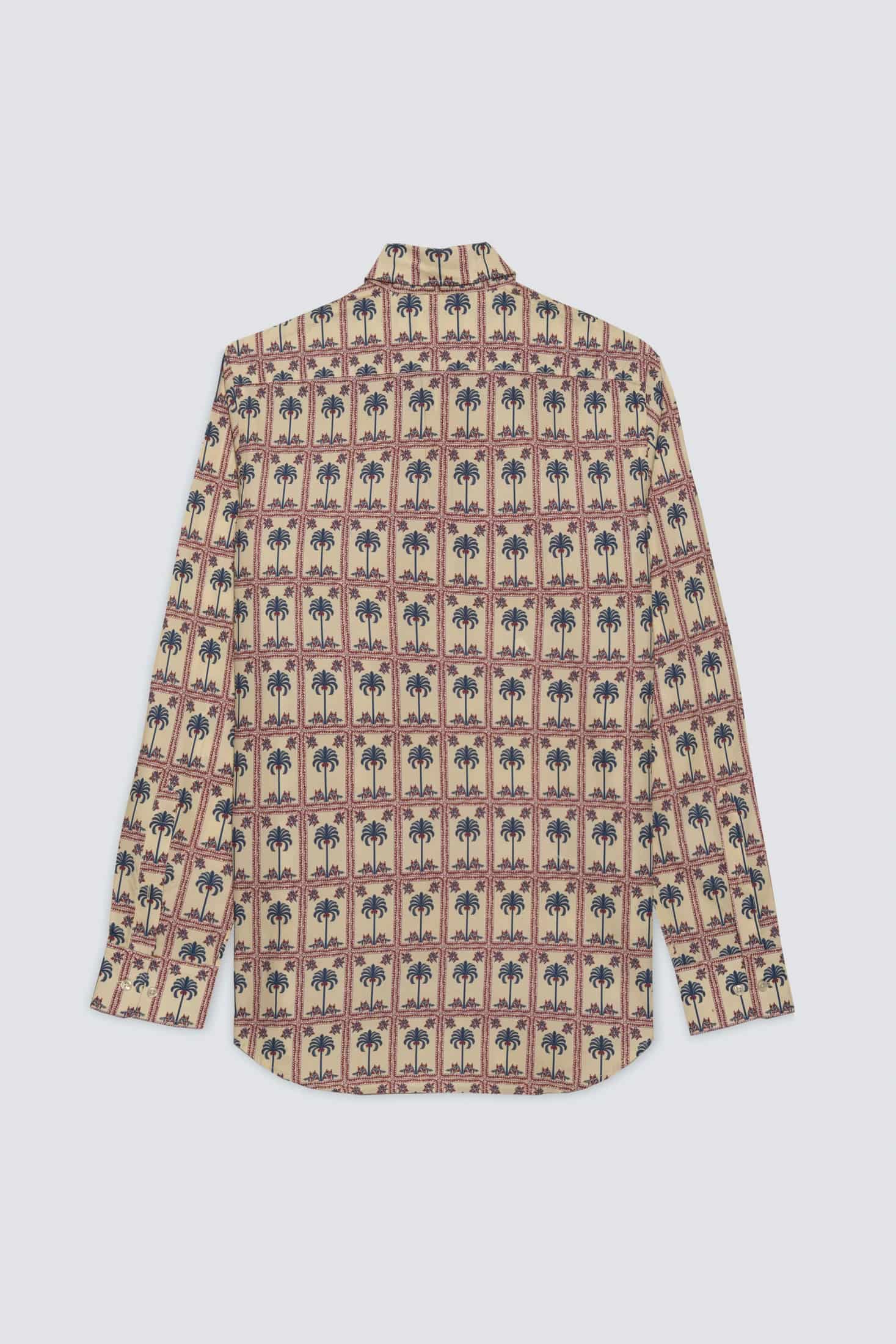Men's cotton shirt beige tambour - miniatura 2