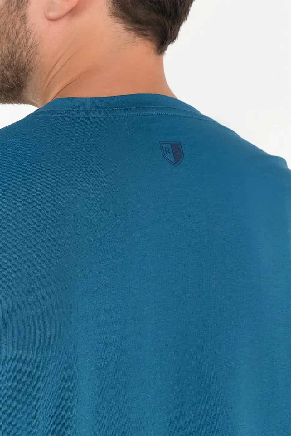 T-shirt Slim Fit 100% Algodón Azul Petróleo - miniatura 4