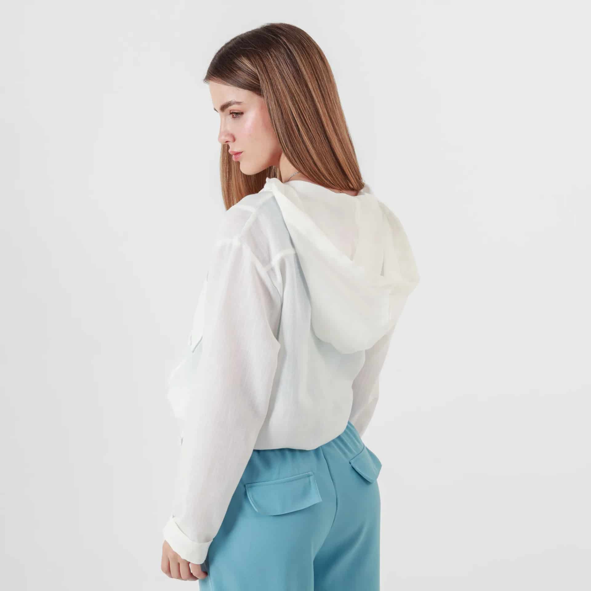 Chaqueta ligera manga larga con capucha y bolsillos - miniatura 6