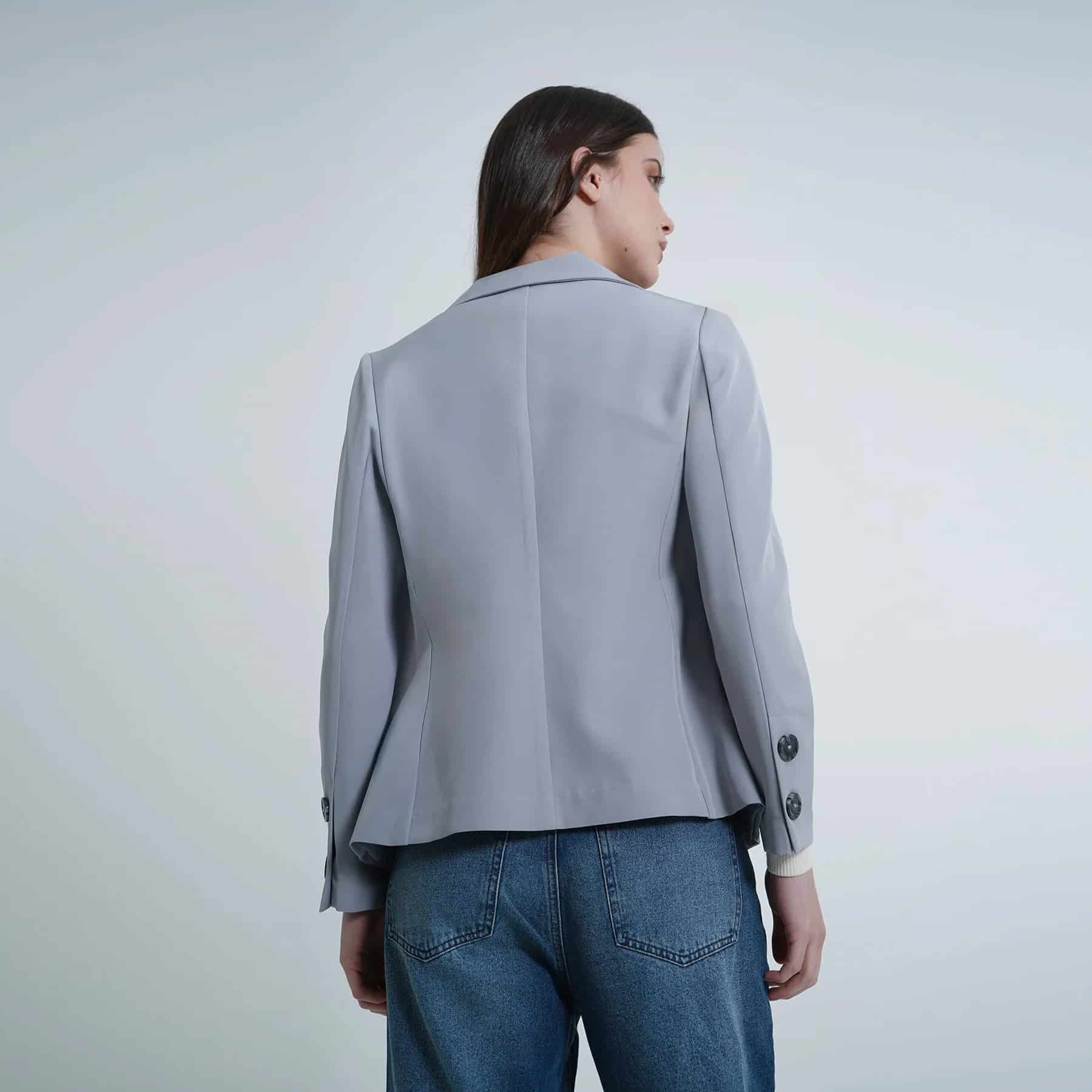 Chaqueta blazer básico con solapa y botones - miniatura 32