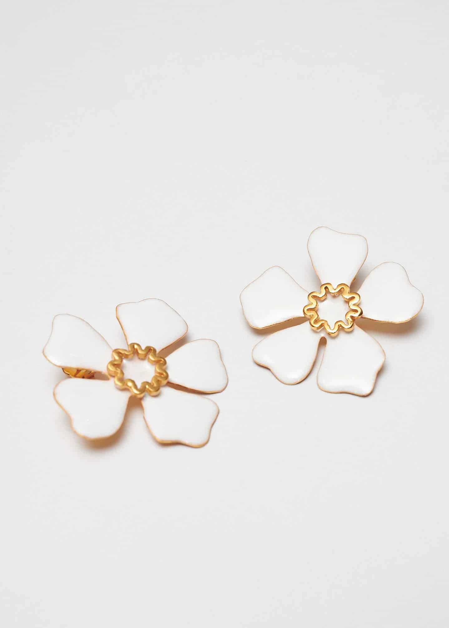 Aretes Aurora Maxi x Lyenzo Blancos - miniatura 2