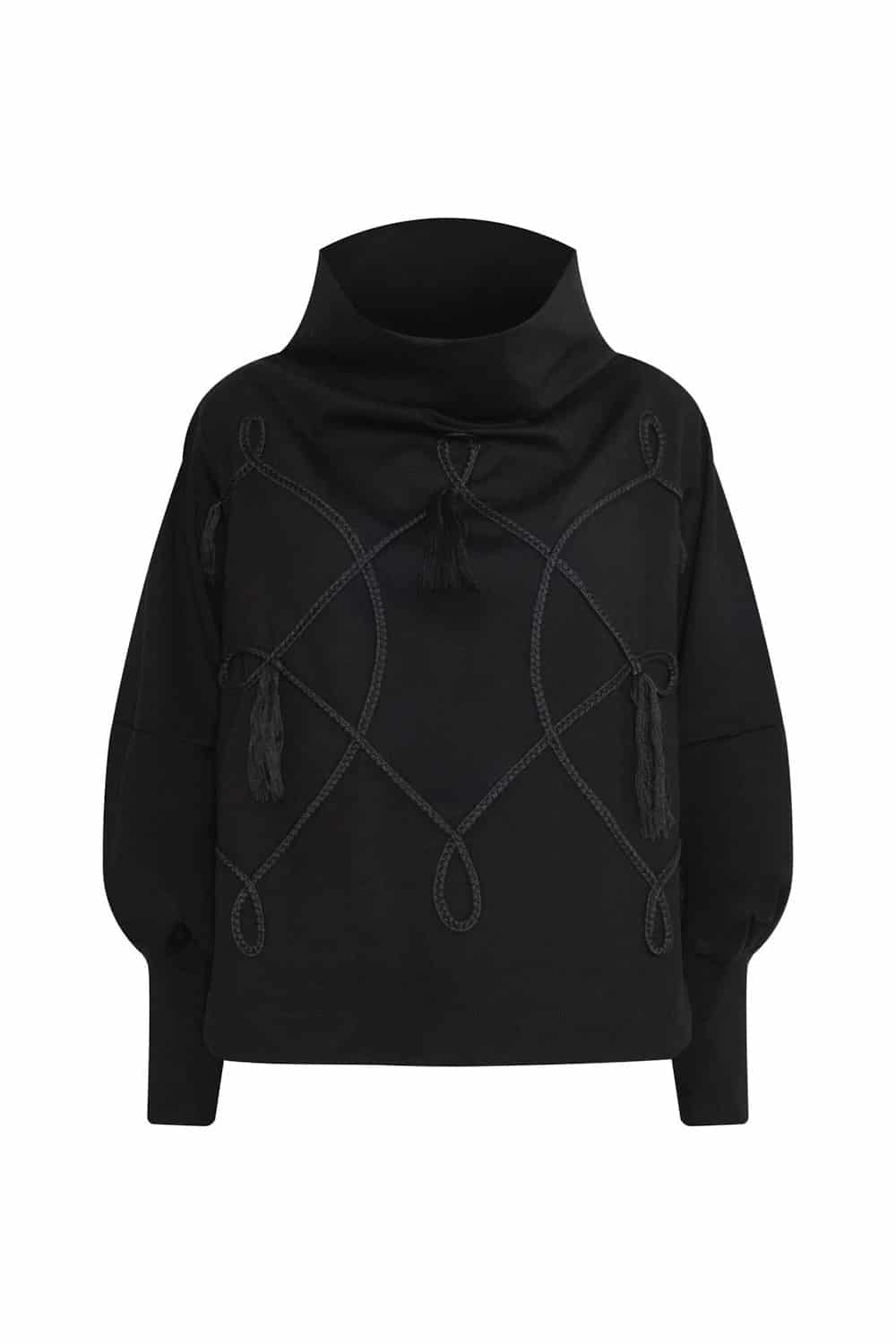 Saco new scarlett negro bordado - miniatura 1