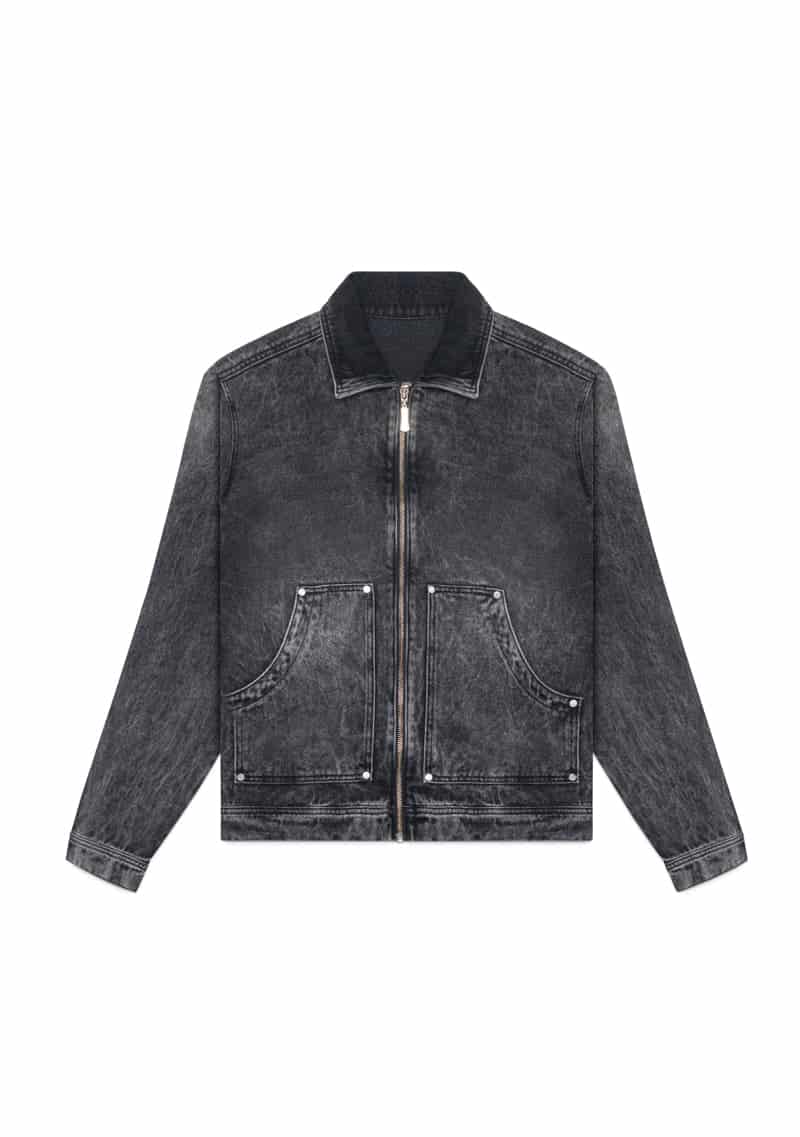 Monclair washed black jacket - miniatura 2
