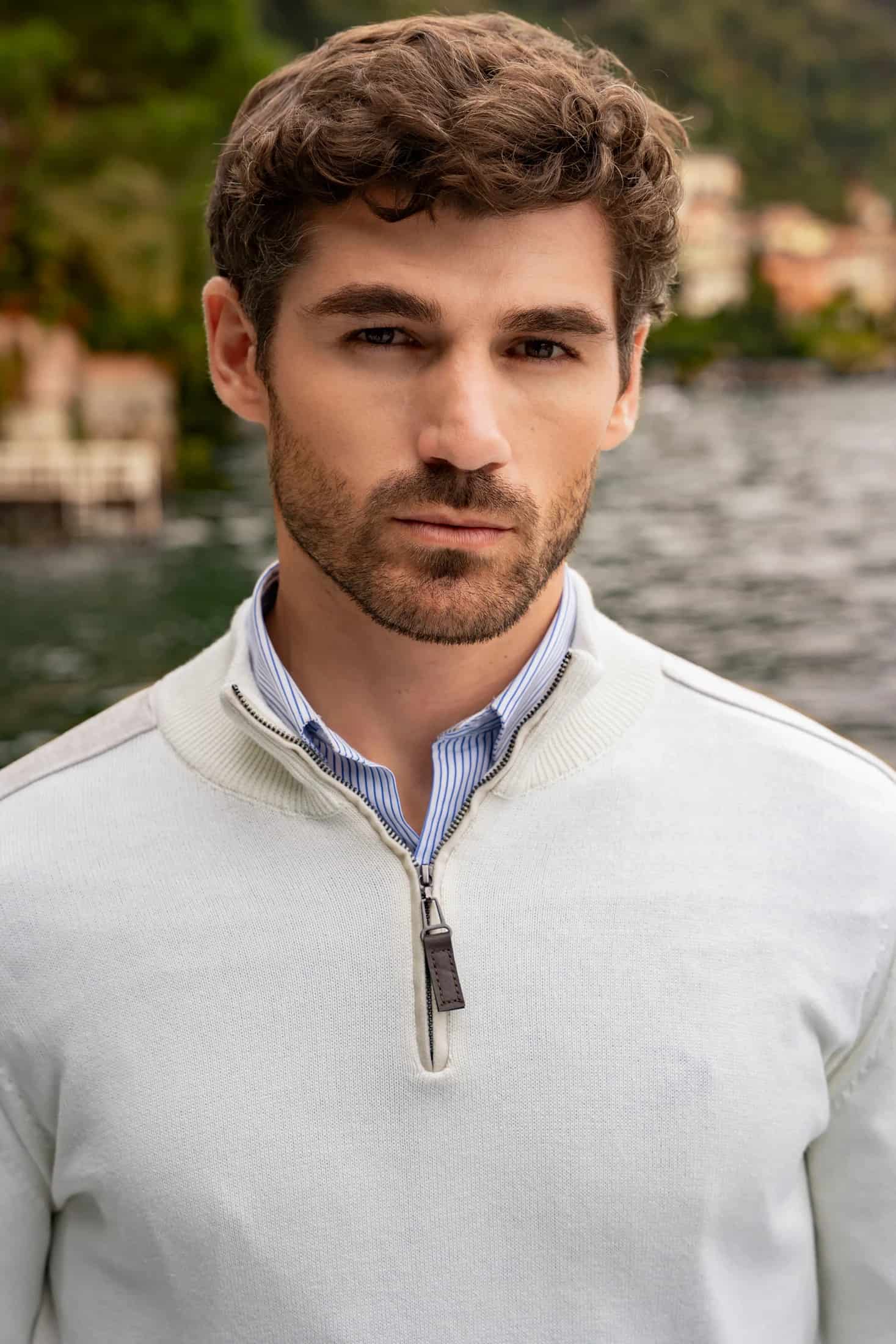 Suéter Halfzip Piamonte Hombre Hueso - miniatura 5