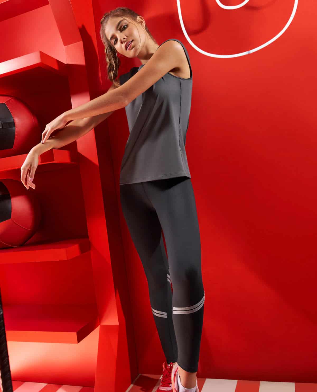 Leggings Deportivos | Talle Alto | Fajón Ancho | Detalles Brillantes - miniatura 1