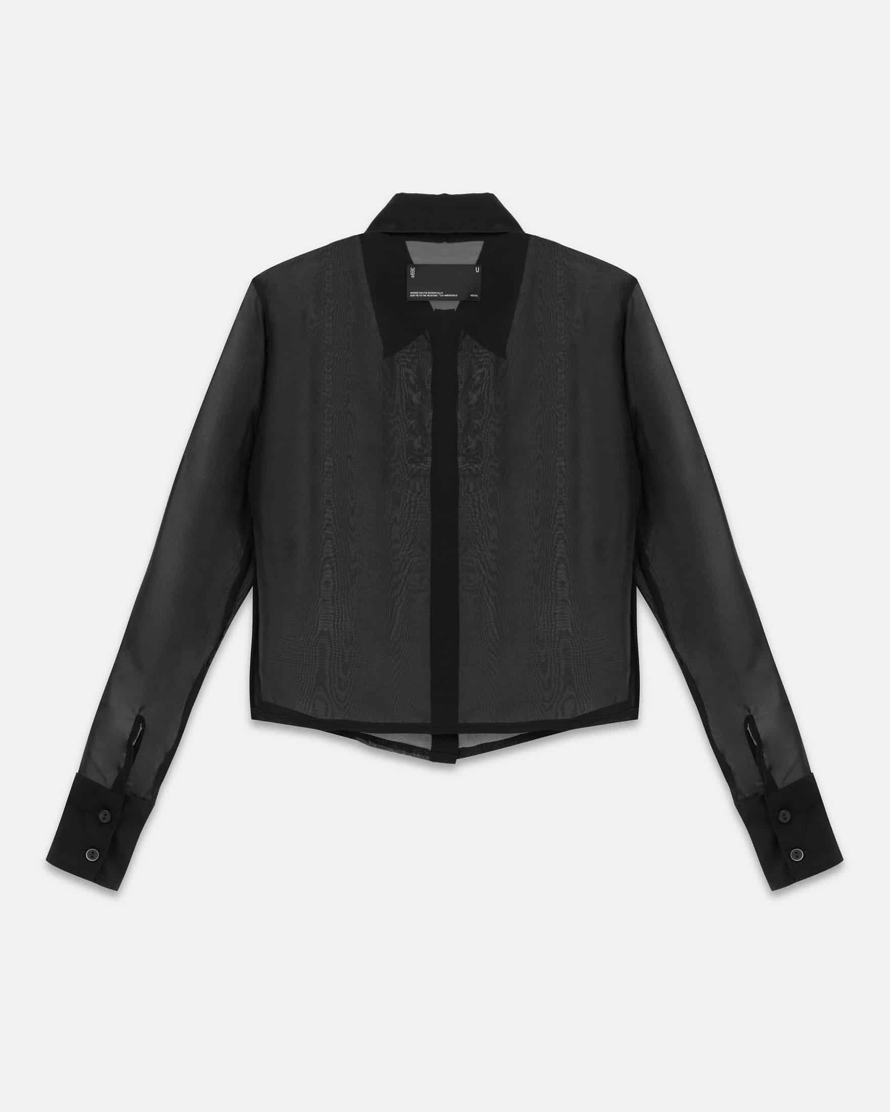 W Basics Transparent Shirt Black - miniatura 3