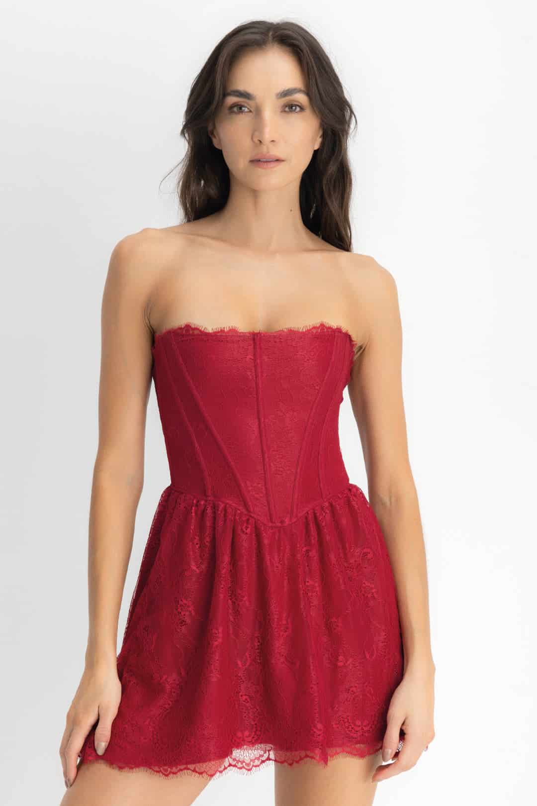 VESTIDO PEDRINA ROJO CHERRY - miniatura 6