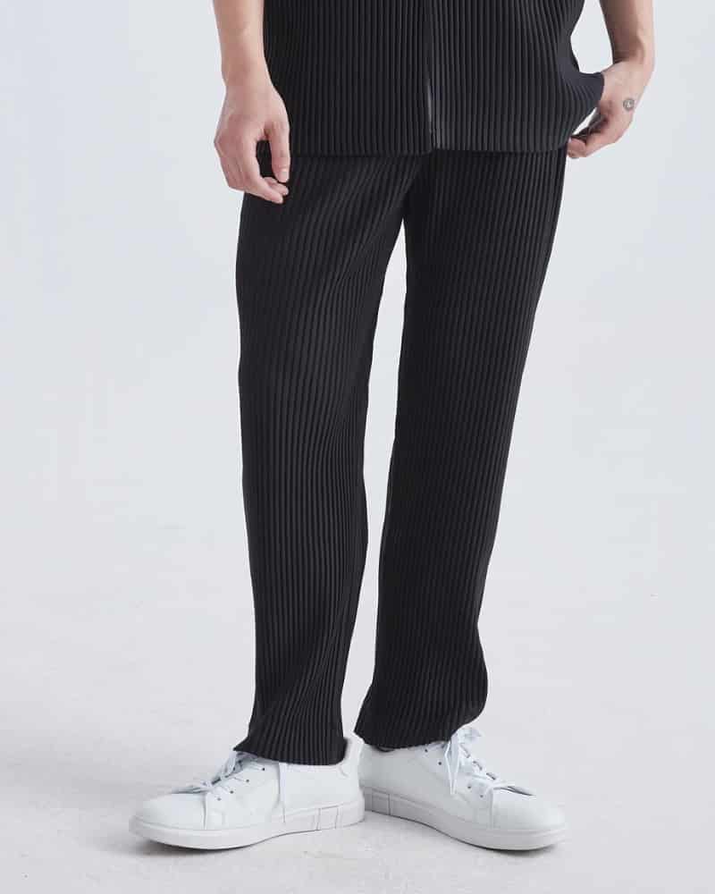 Ribbed Cotton Pantalon - miniatura 1