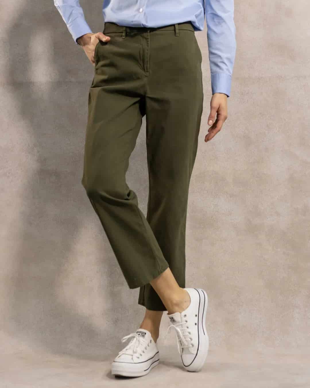 Pantalon Elastico de Mujer Verde Militar - miniatura 2