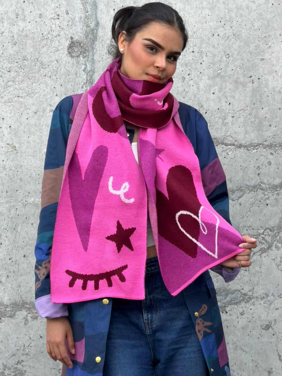 Bufanda Rosa Corazón - miniatura 3