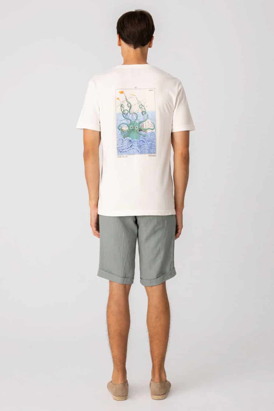 Men's cotton t-shirt white kraken - miniatura 2