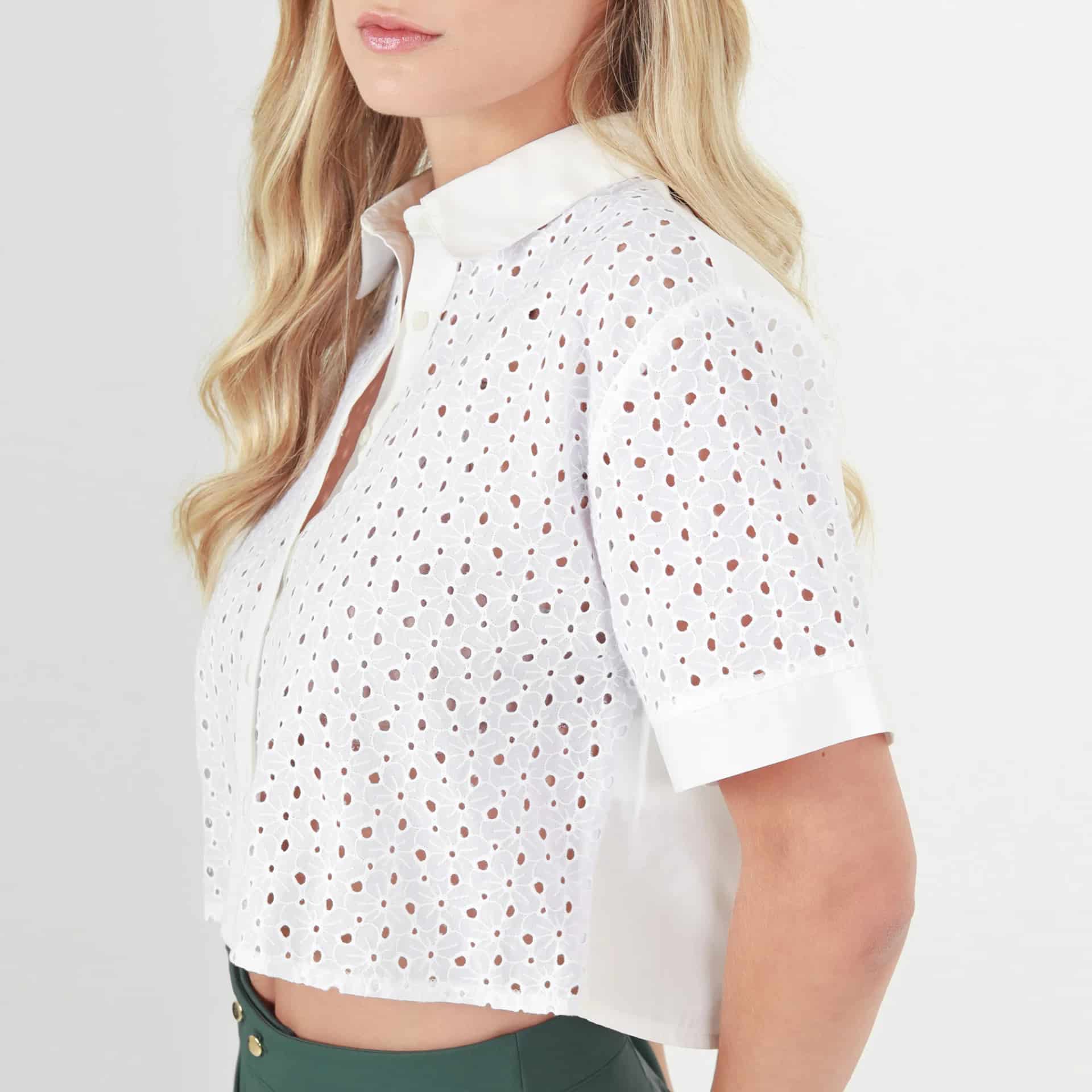 Blusa Cuello Camisero Manga Corta - miniatura 3
