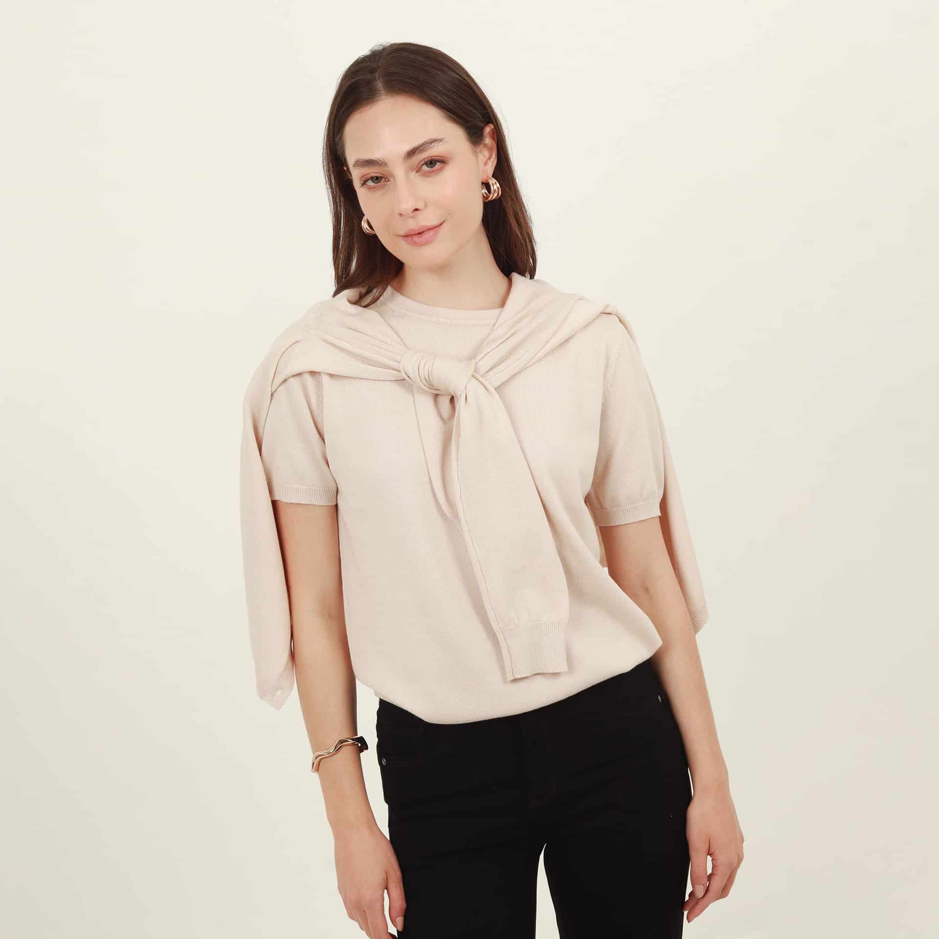 Sweater básico cuello redondo manga corta - miniatura 12