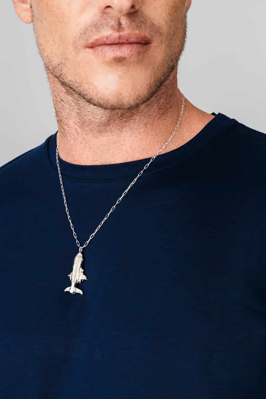 Men's cotton basic t-shirt navy - miniatura 4