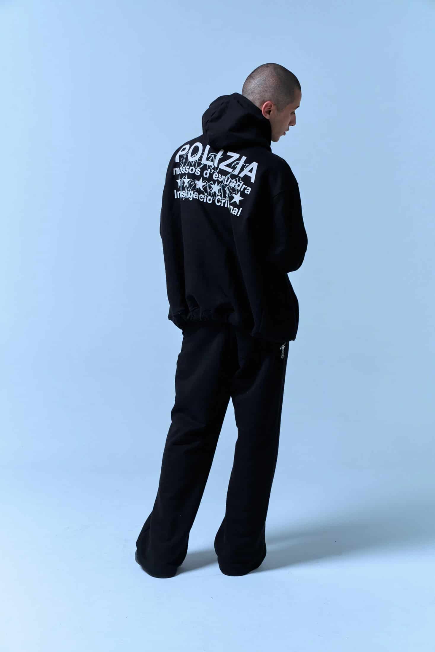POLIZIA BLACK ZIPPER HOODIE - miniatura 10