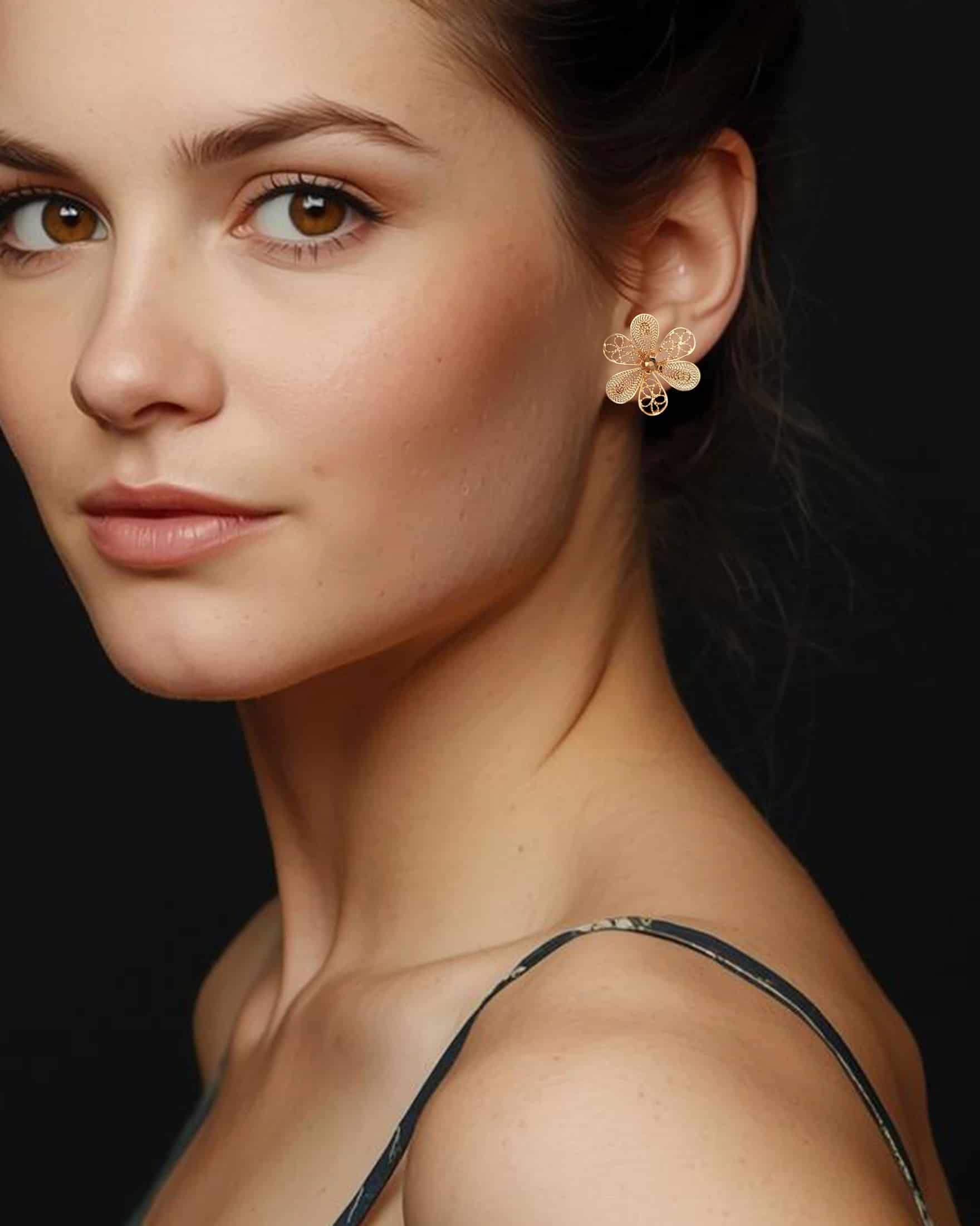 Aretes filigrana doble función; Elia - miniatura 4
