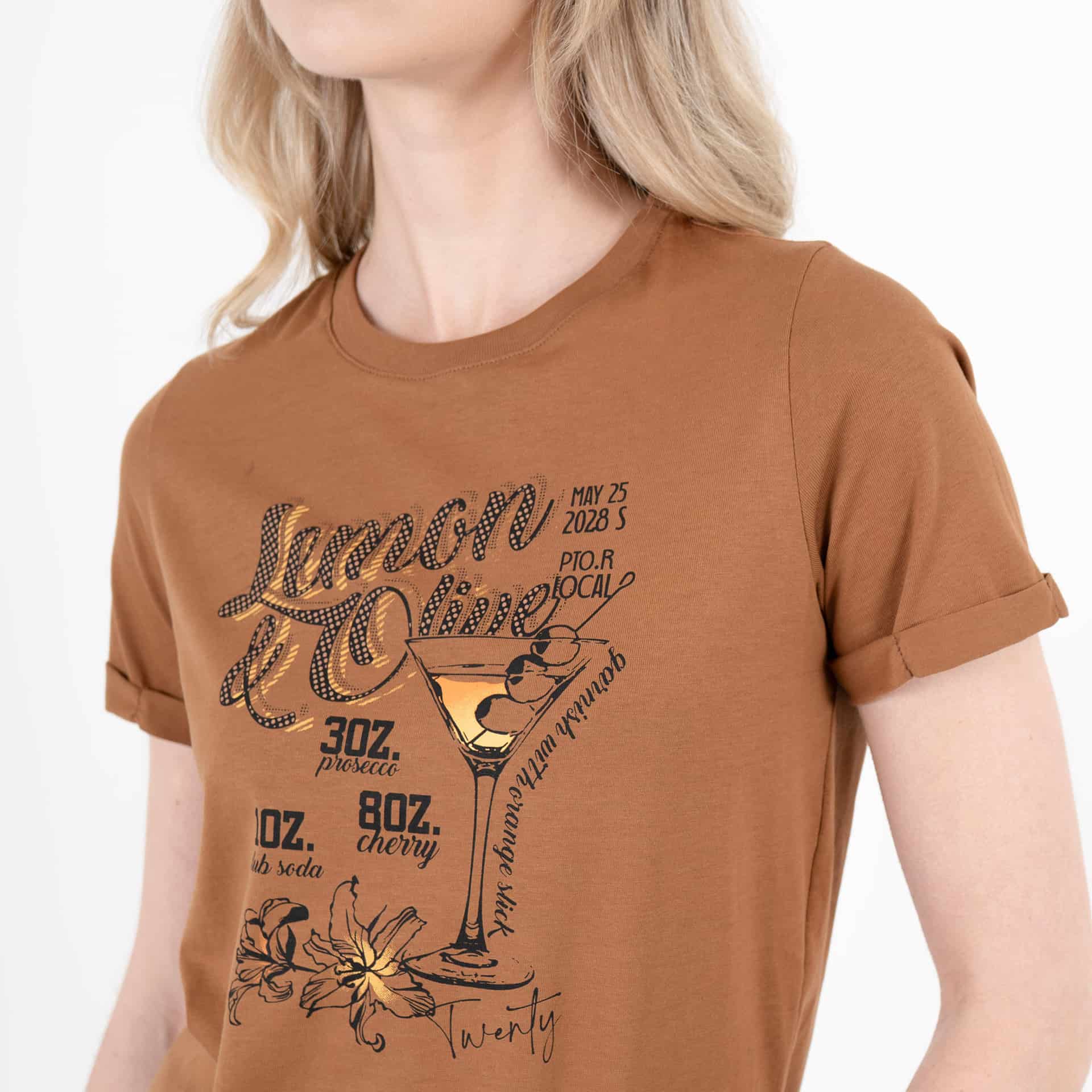Camiseta cuello redondo manga corta con estampado Lemon & Olive - miniatura 4