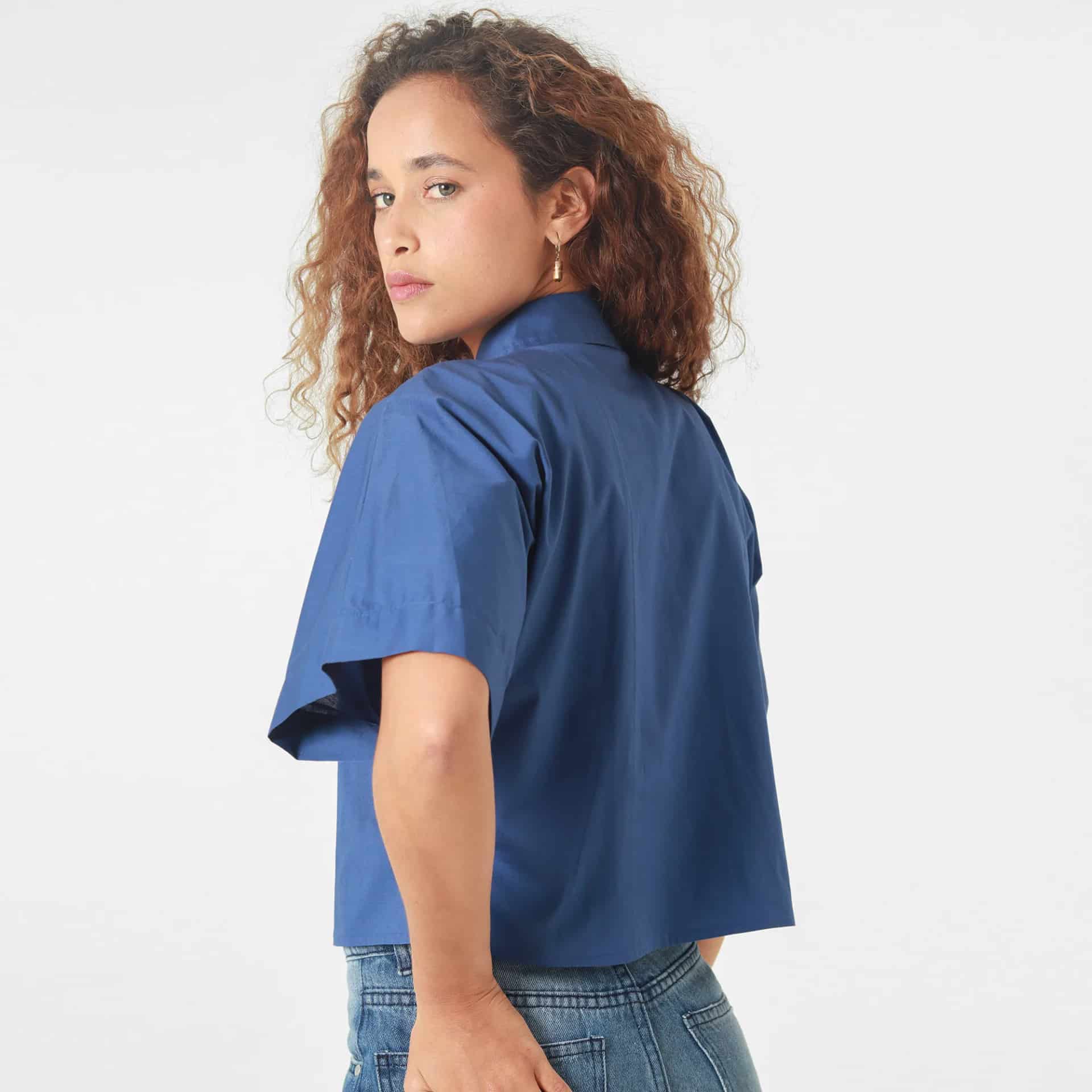 Blusa Cuello Camisero Manga Corta - miniatura 4