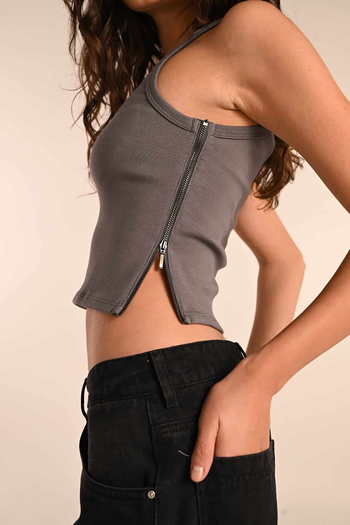 PIT CREW ZIPPER TANK GREY - miniatura 3