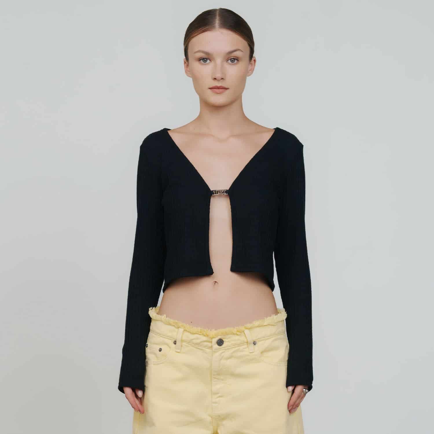 Knit LS Tee - Black - miniatura 2