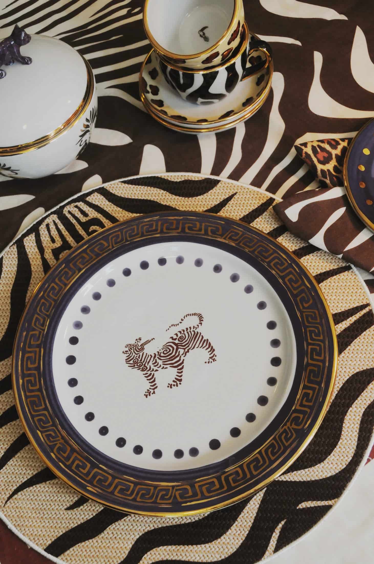Tiger Dinner Plate / Purple & Gold - miniatura 2
