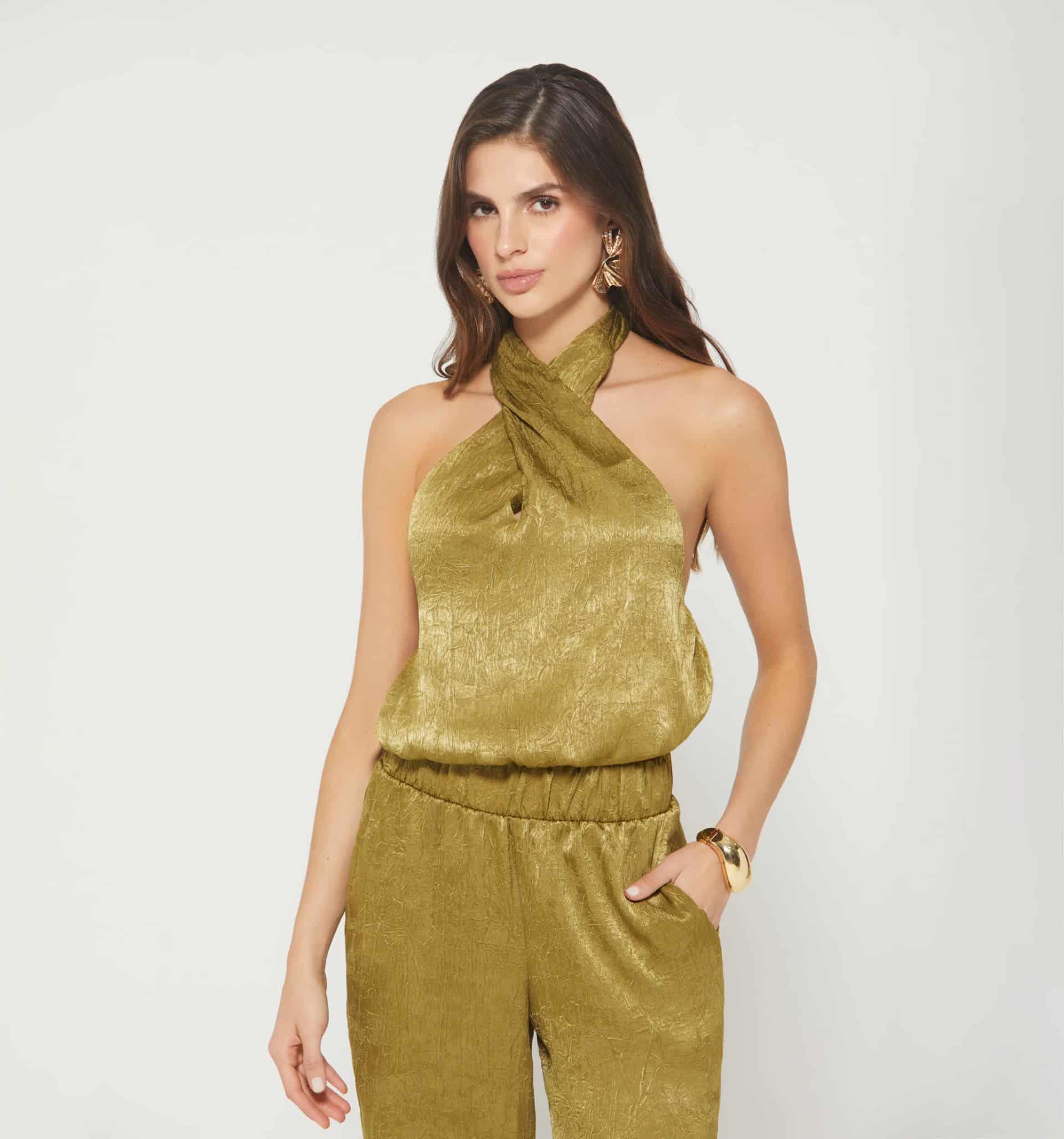 Blusa globo cuello halter - miniatura 2