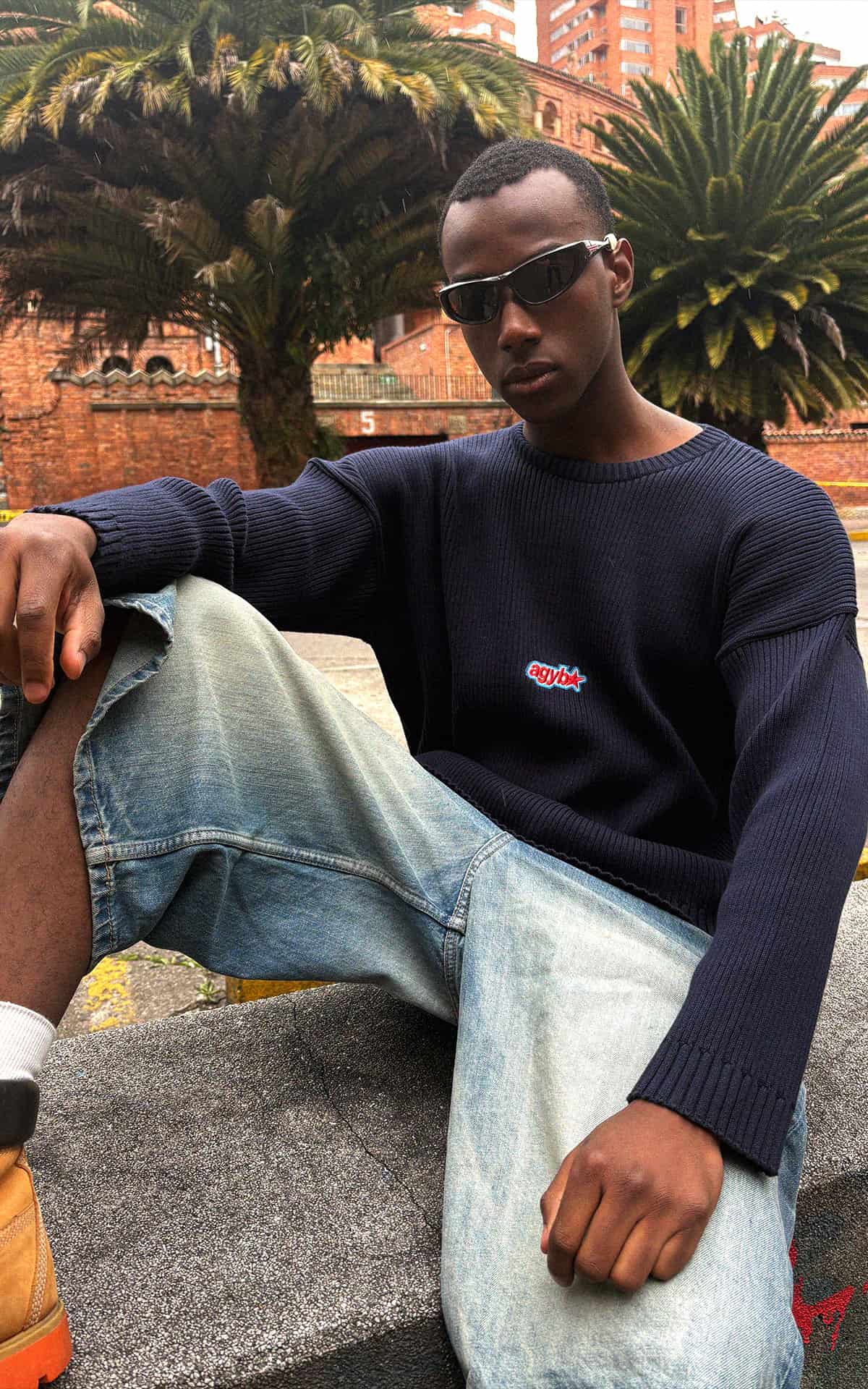 Starry Rib Sweater Navy - miniatura 3