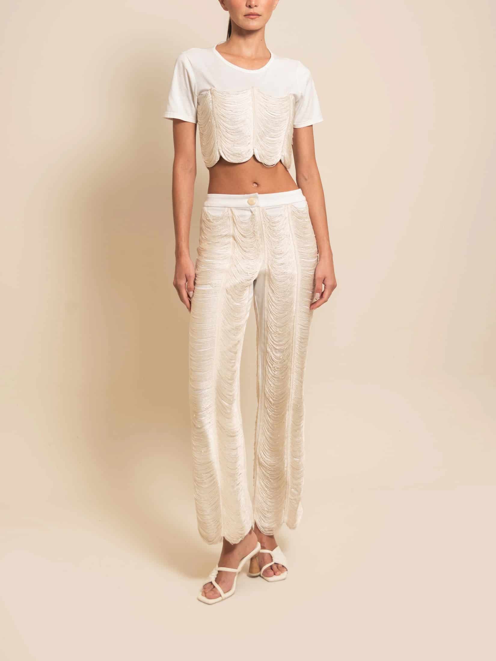 SIMONE PANT IVORY - miniatura 1