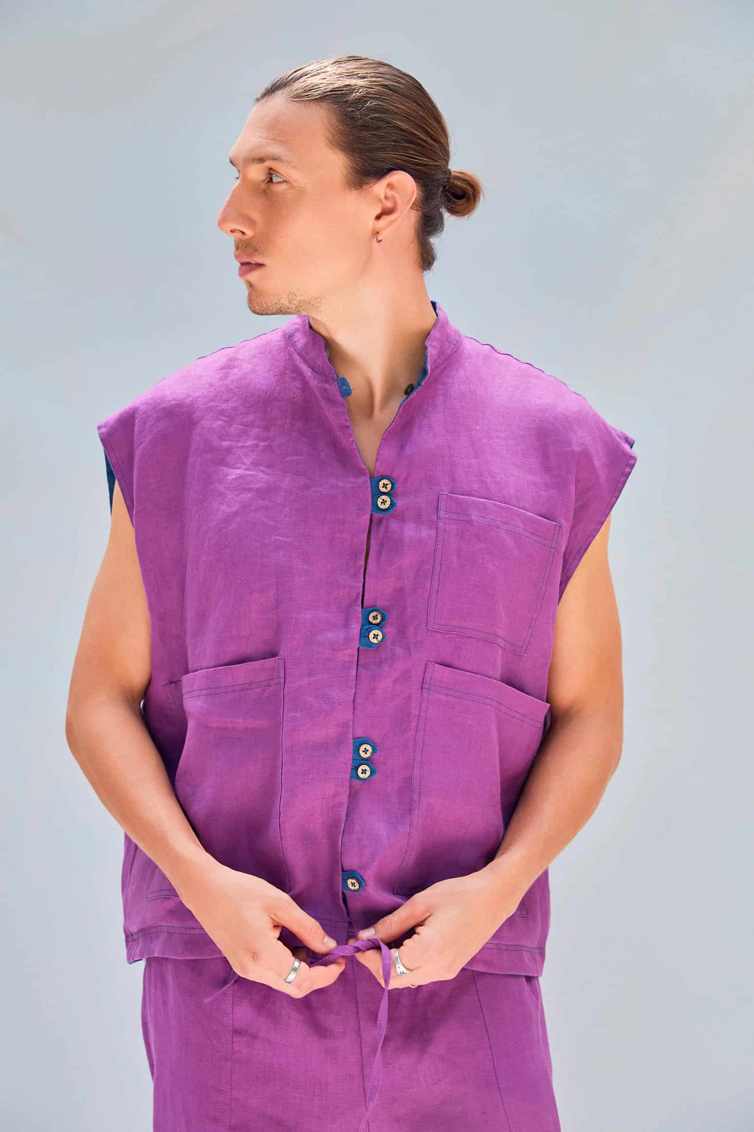 ROBBY VEST PURPLE/DENIM - miniatura 1