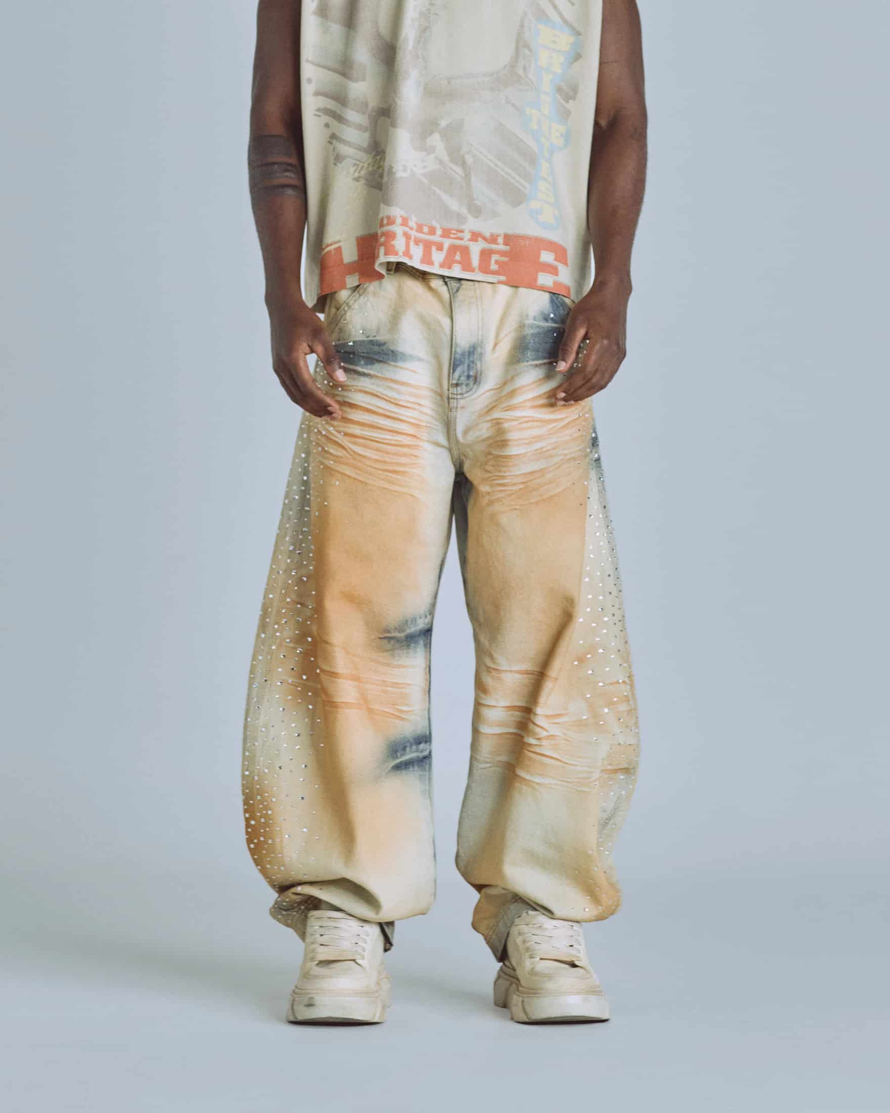 Golden Heritage Pearled Barrel Jeans Oasis Blue - miniatura 2