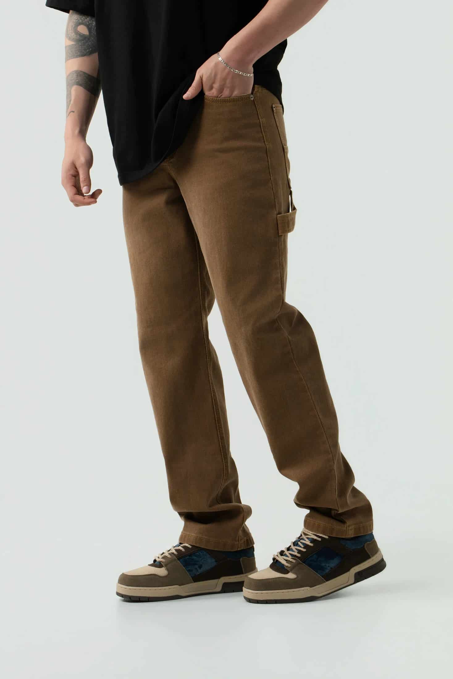 PANTALON CARGO COLOR CAFE - miniatura 3