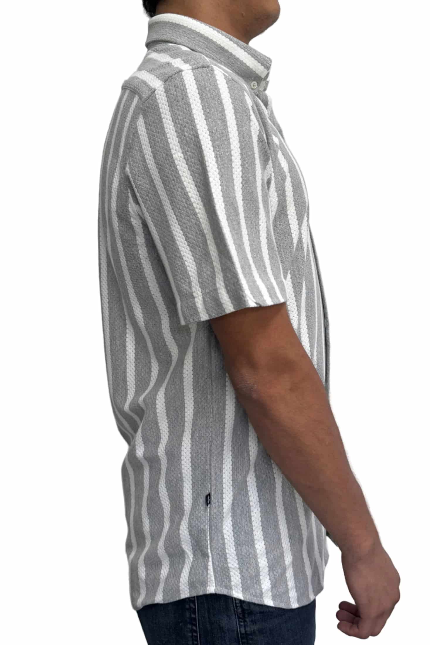 Camisa en texturas Gris Rayas Blancas - miniatura 3