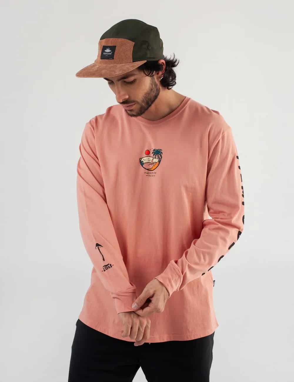 Camibuso Regular Fit Tiempo de Ocio Salmón Hombre - miniatura 1