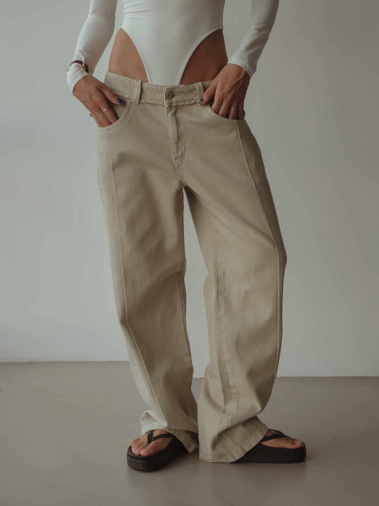 SPLIT LEG STRAIGHT JEAN - ASH - miniatura 1