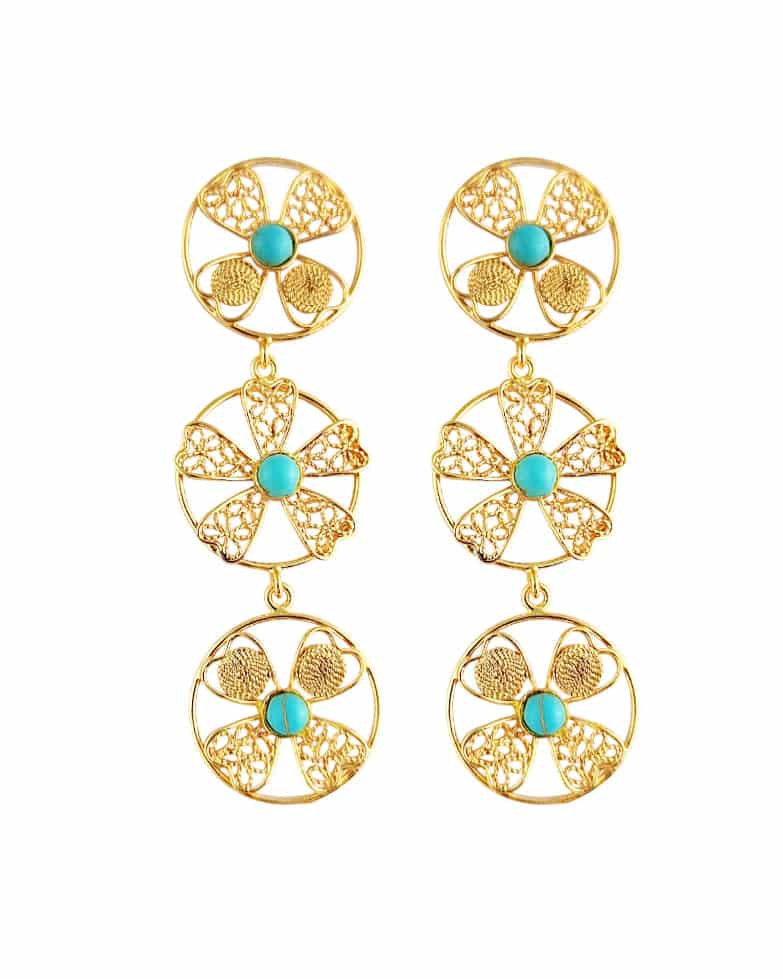 Aretes tripe circulo en filigrana Celina - miniatura 5