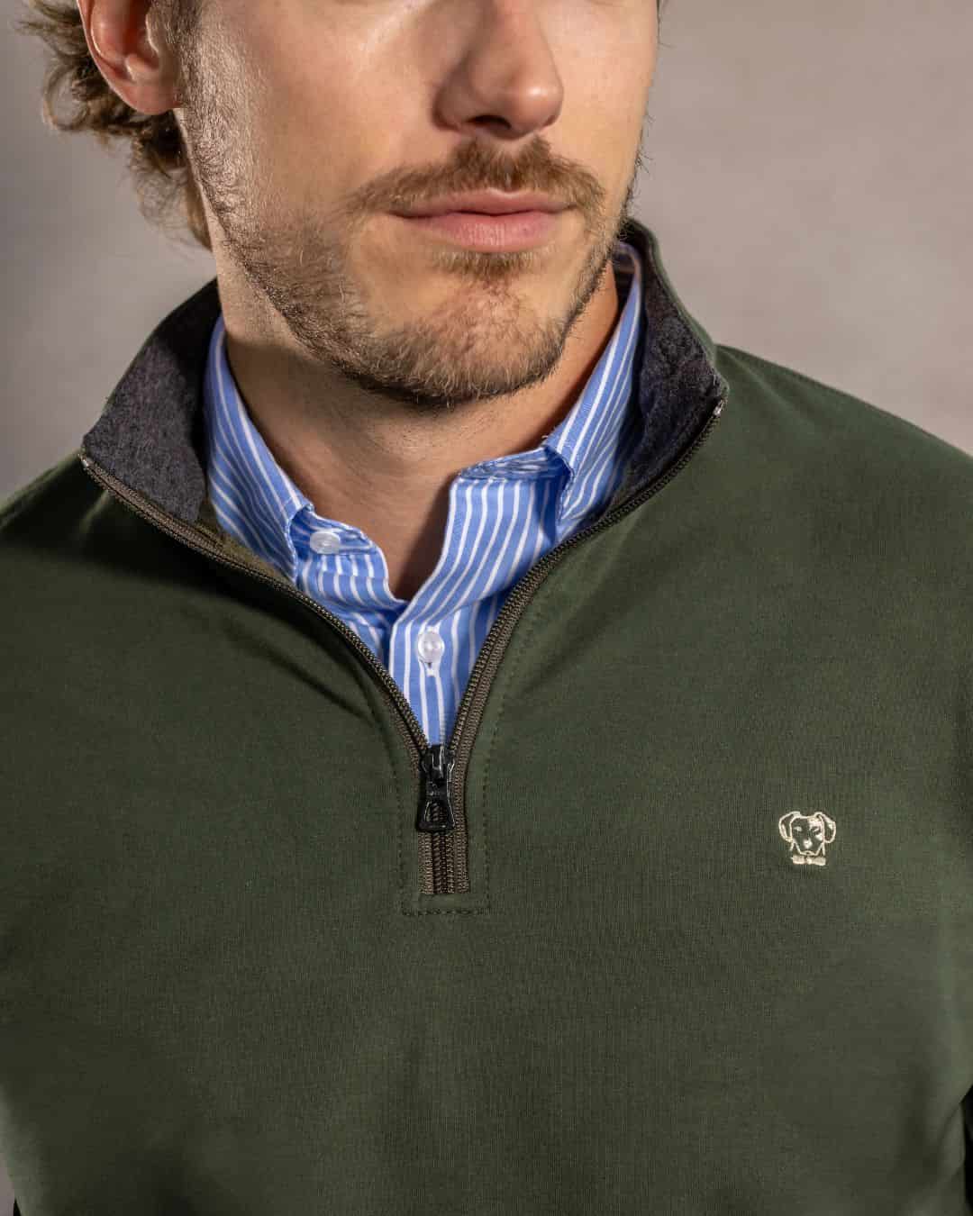 Halfzip Viana Antimanchas Verde Militar - miniatura 2