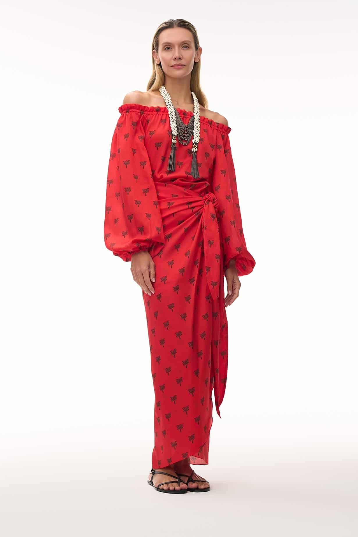 Astrid Martellato Silk Blouse / Red Polka Palms - miniatura 3