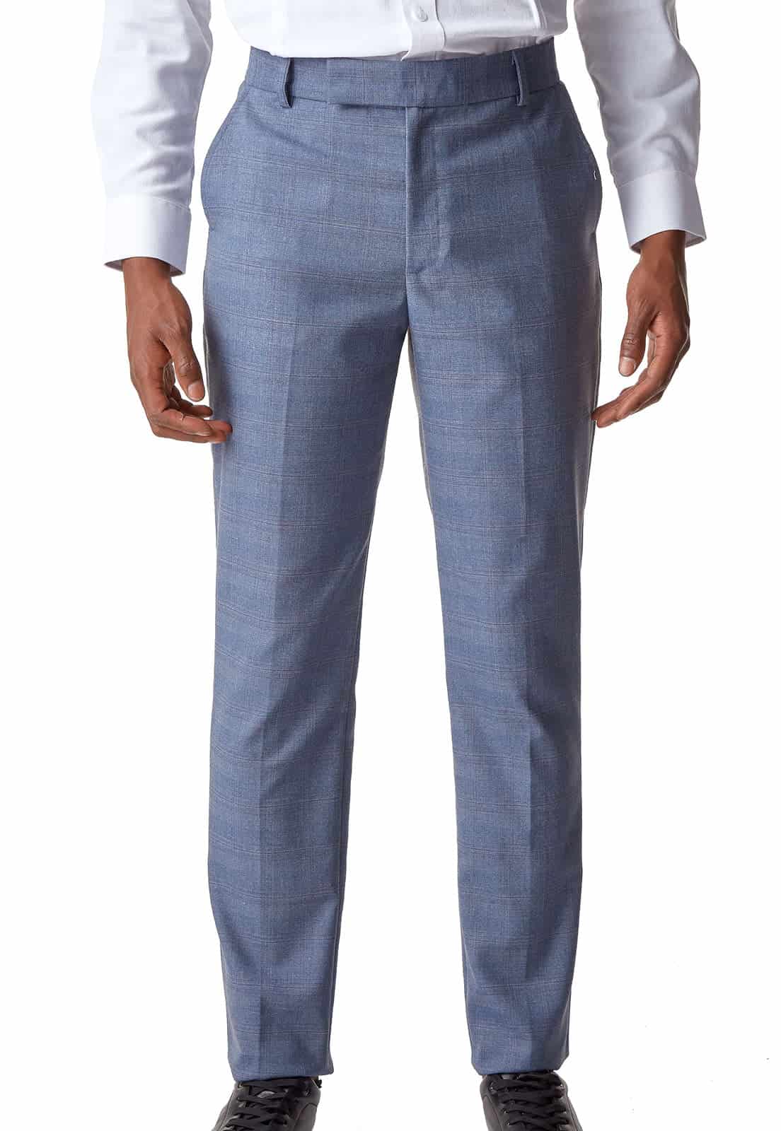 Pantalón azul formal a cuadros - miniatura 8