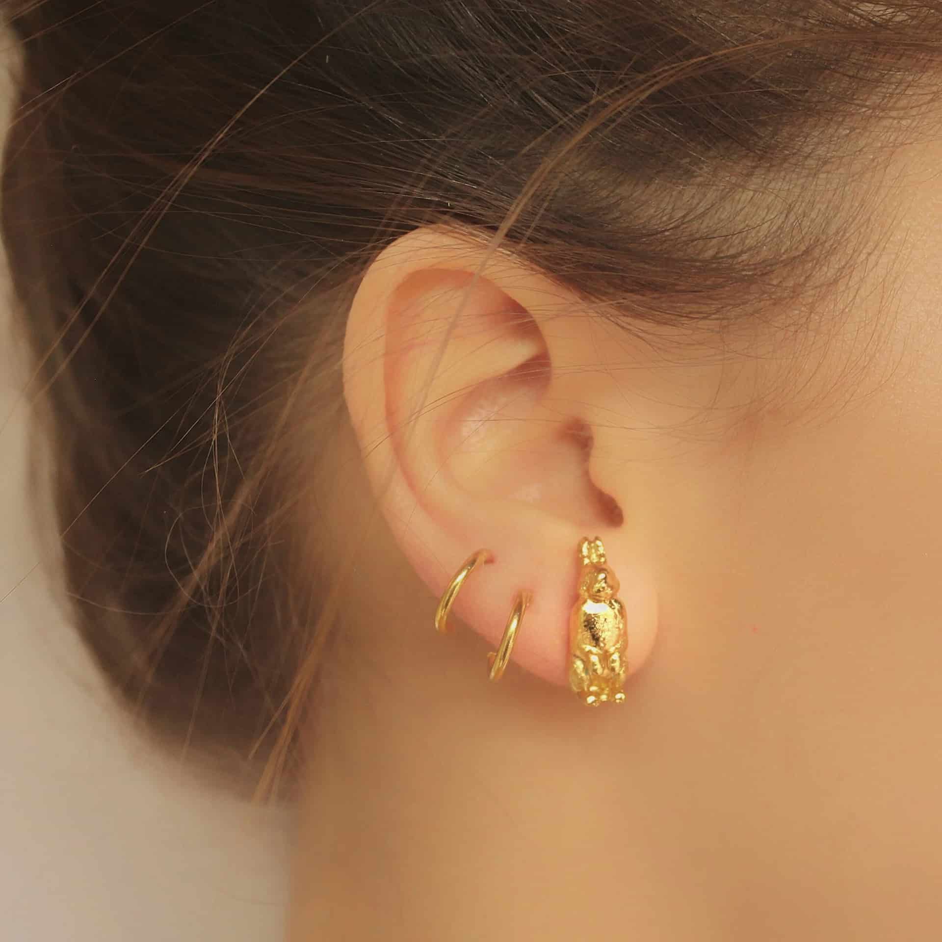 Aretes de liebre sentada pequeña - miniatura 3