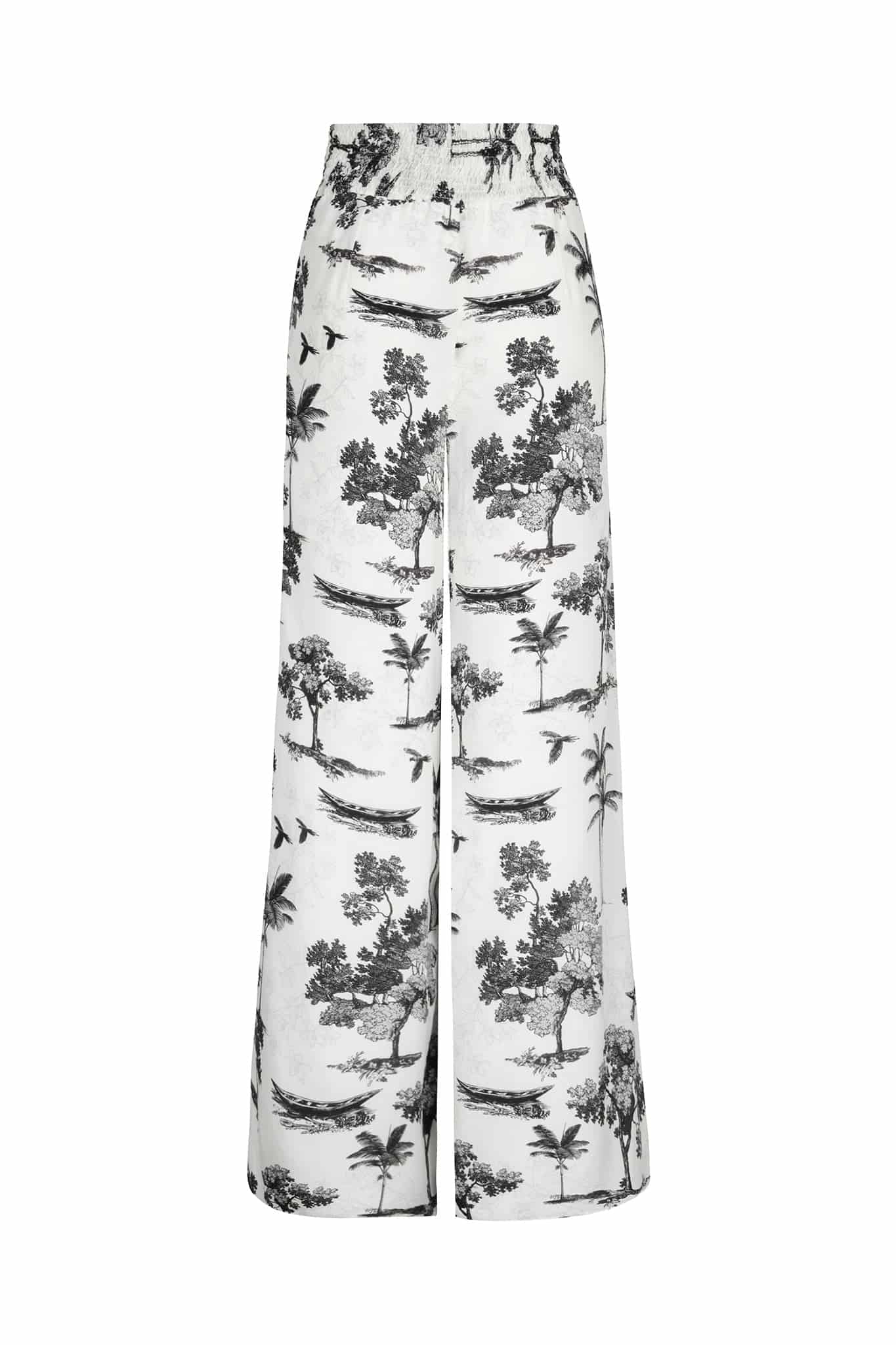 San Cipriano Crepe Chine Pants / Ivory Trees - miniatura 3