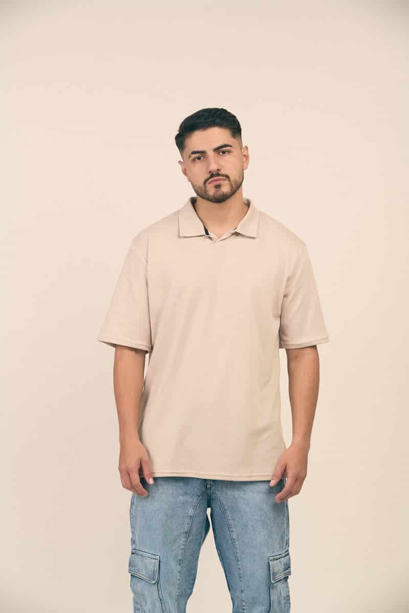 POLO BEIGE TEXTURIZADA - miniatura 1