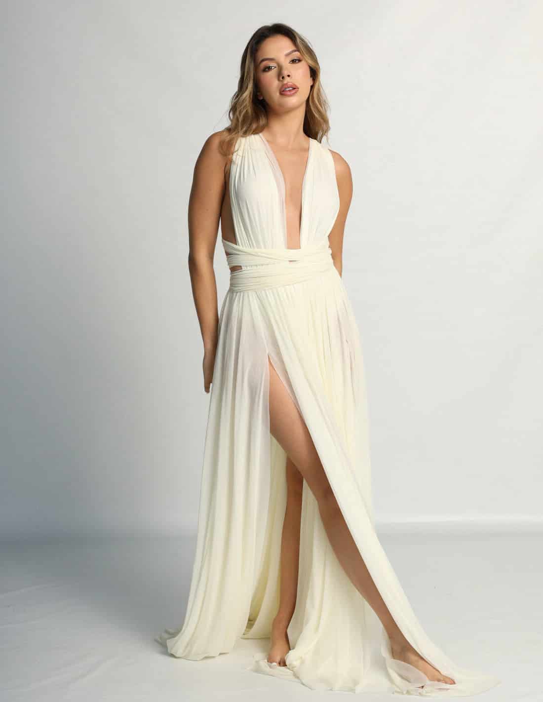 Vestido Hydra Marfil - miniatura 1