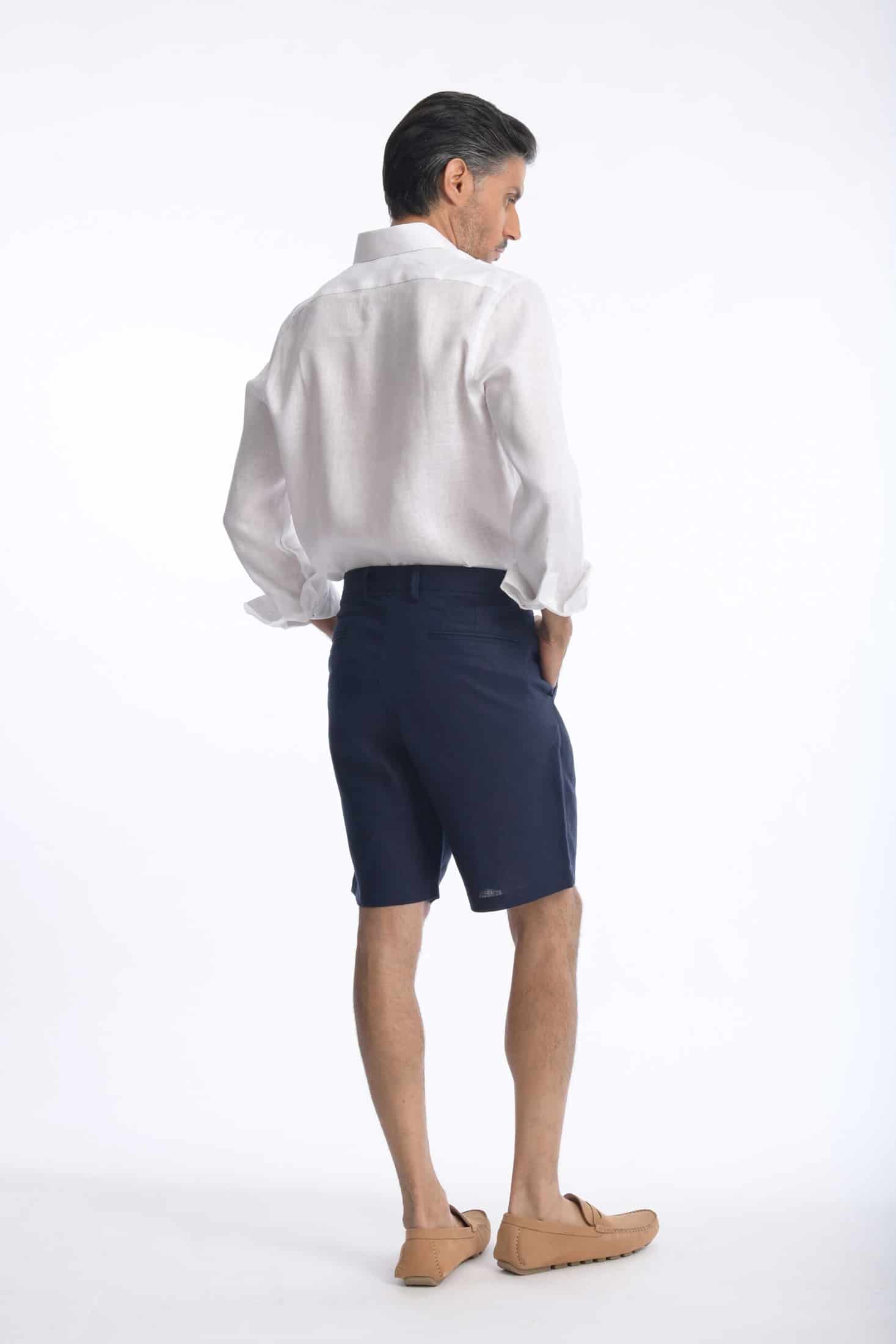 Bermuda Lino Azul Navy - miniatura 8