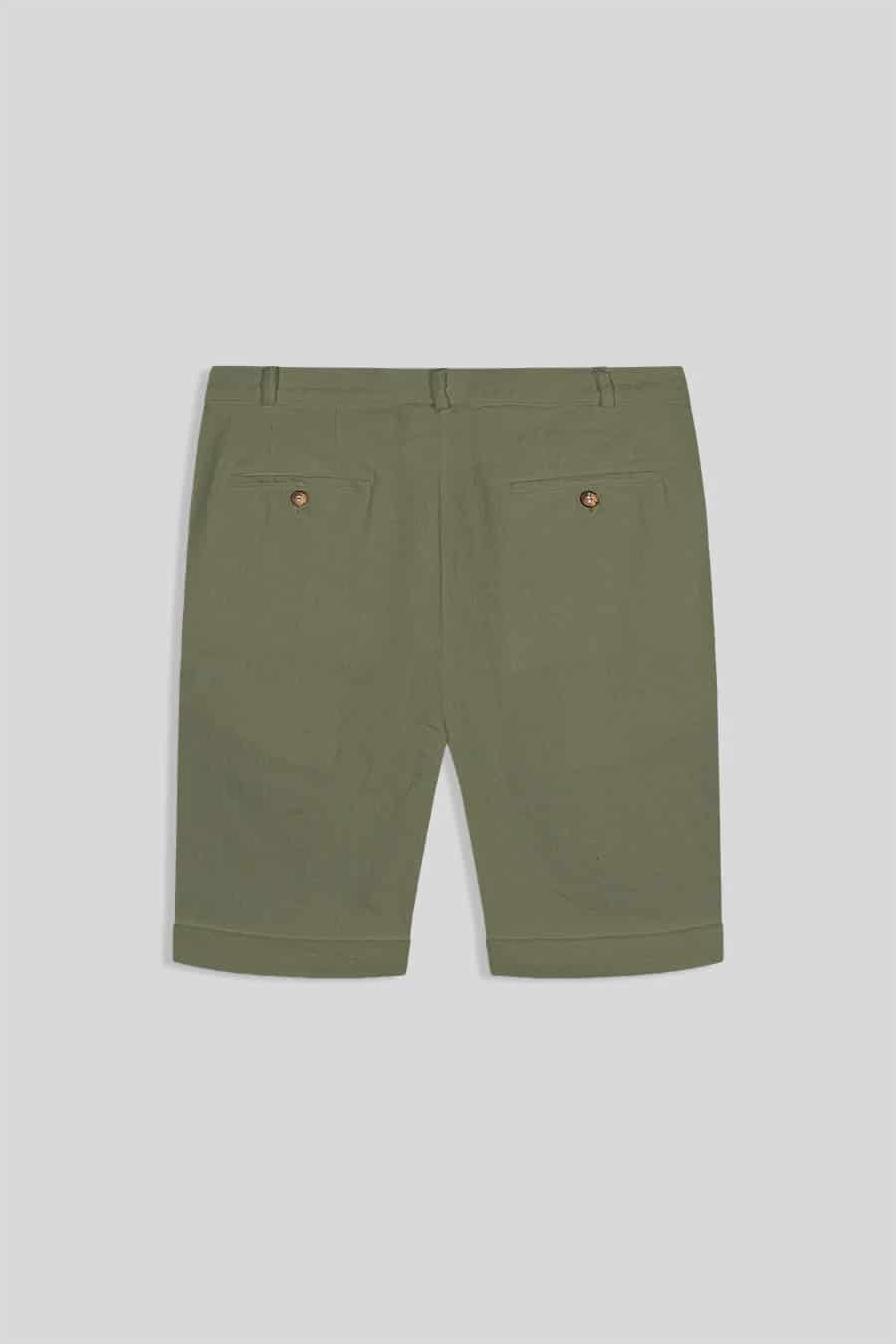 Men's linen bermuda loden green - miniatura 2