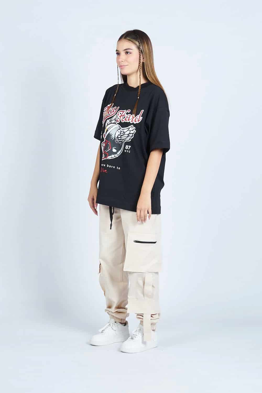 Camiseta oversize PLAY HARD NEGRO | DROP 03 | - miniatura 2