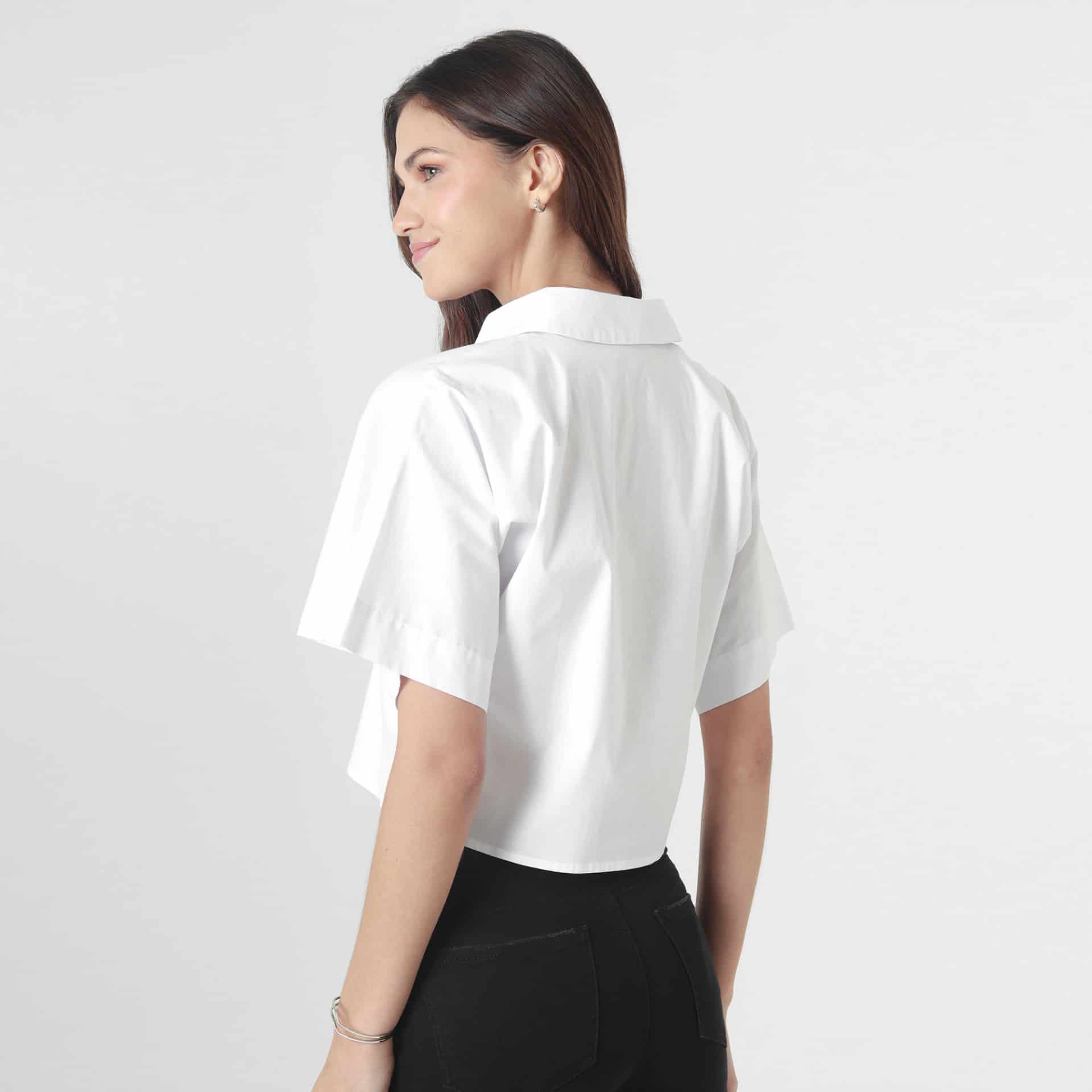 Blusa Cuello Camisero Manga Corta - miniatura 2